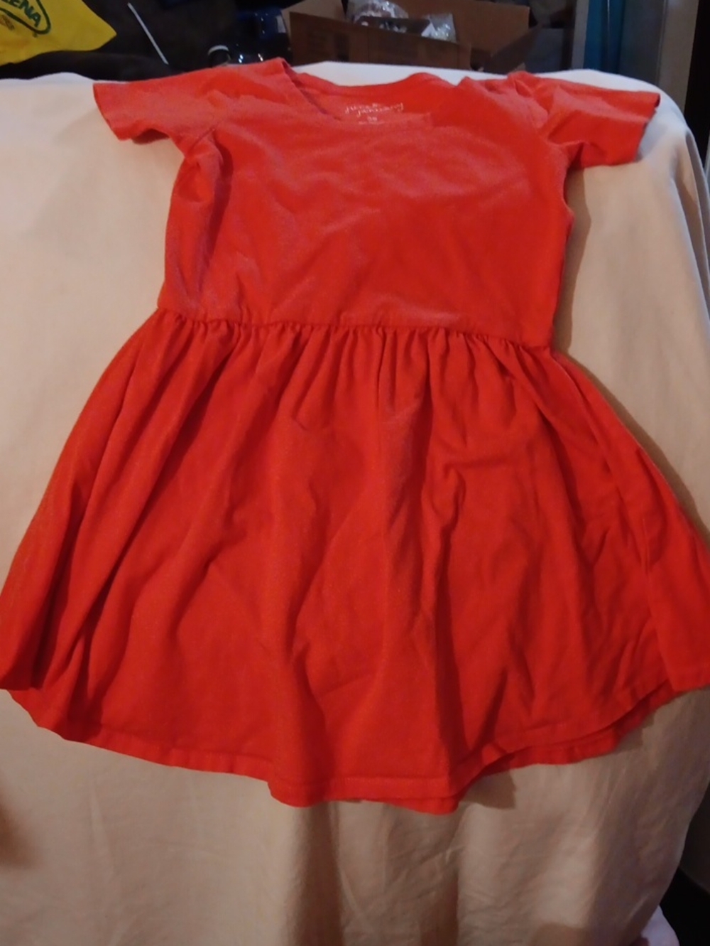 Girls' Short Sleeve Coral Dress with Twirl Skirt